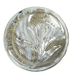 Vintage 1980's Studio Nova Gilded Iris Frosted Round Candy /Trinket Dish 5''